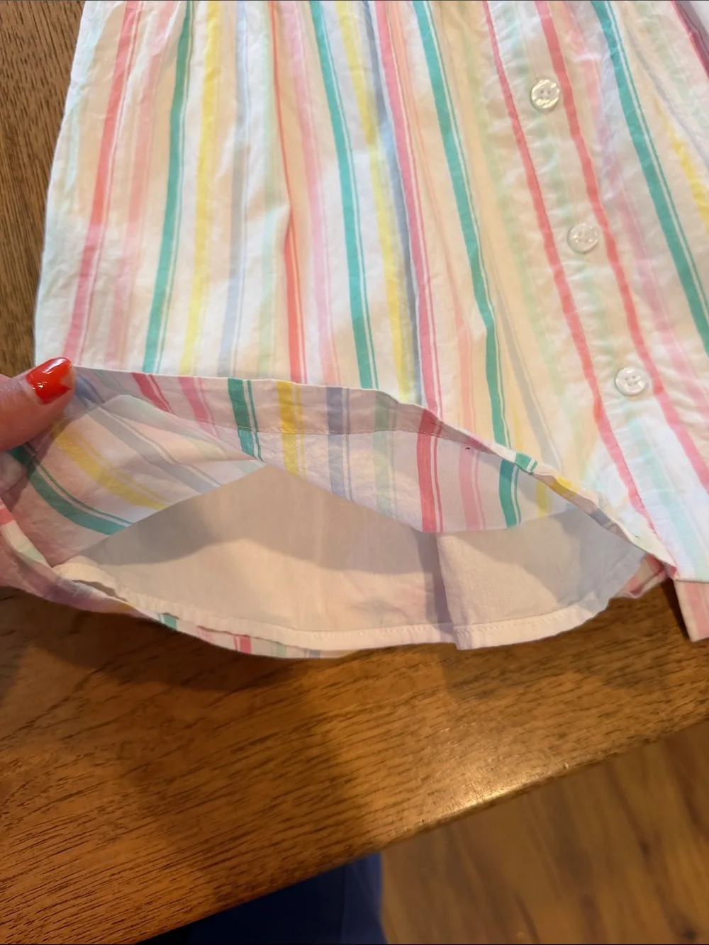 Gap kids 6 /6X small Girls' Multicolor Stripe Button-Front Summer Dress